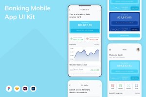 电子银行应用程序App界面设计UI套件 Banking Mobile App UI Kit
