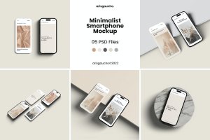 极简智能iPhone手机样机模板 Minimalist Smartphone Mockup