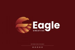 鹰动物渐变Logo标志设计模板 Eagle Gradient Logo