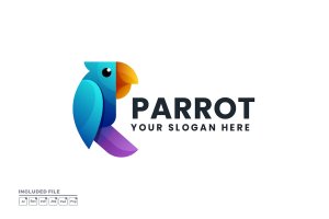 鹦鹉徽标Logo设计模板 Parrot Logo