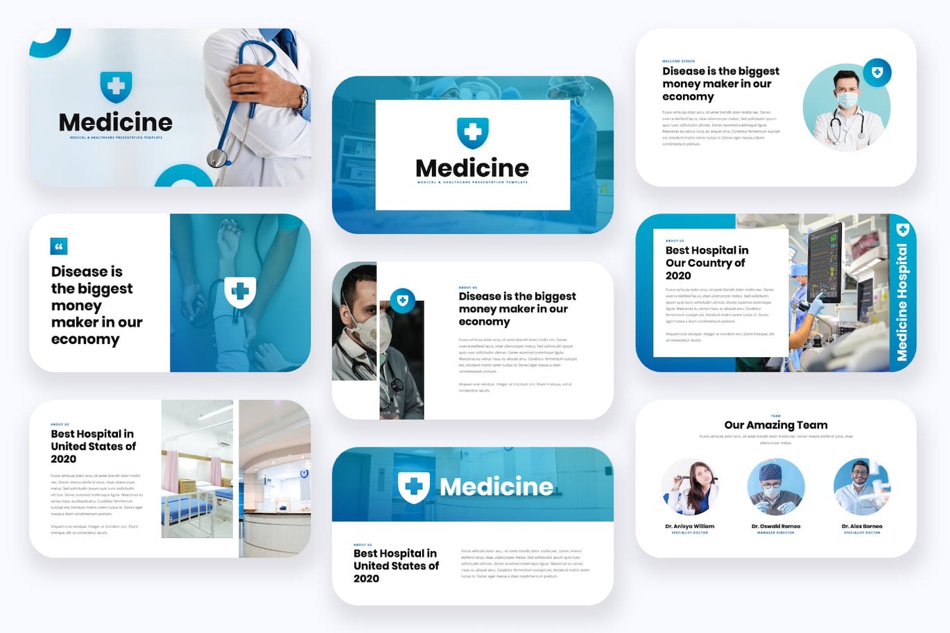 医学医疗保健PowerPoint演示文稿模板 Medicine – Medical Powerpoint Template – 设计小咖