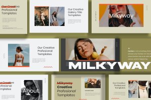 现代品牌Lookbook PowerPoint演示模板 Milkyway Branding Powerpoint