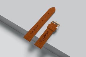 皮革表带手表品牌设计样机 Leather Watch Strap Mockups