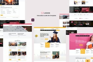 教育和LMS网站设计XD模板 Lasson – Education and LMS XD Template