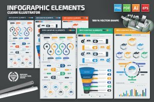 步骤流程信息图表元素设计素材 Infographic Elements Design