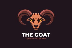 山羊头吉祥物动物标志Logo模板 Goat Head Mascot Animal Logo