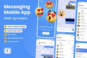 聊天和消息App应用程序UI套件 Chaty – Chatting and Messaging App UI Kit