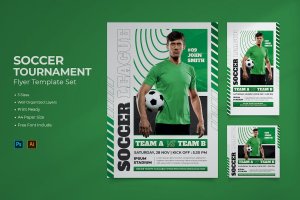 足球锦标赛海报设计 Soccer Tournament Flyer