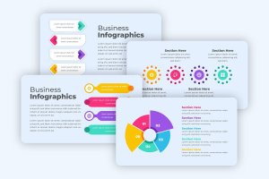 创意步骤信息数据图表设计素材 Creative Infographics Bundle