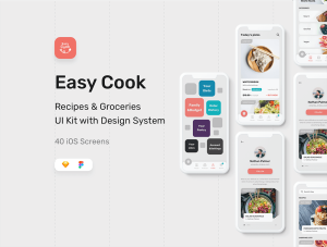 小咖下午茶：食谱和杂货店App应用UI 套件