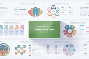 业务选项PPT幻灯片设计模板 Business Options – PowerPoint Infographics Slides