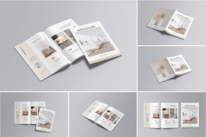 A4宣传册目录设计样机 A4 Brochure Catalog Mockup