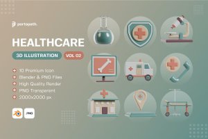 3D医疗保健图标v2 3D Healthcare Icon Vol 2