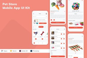 宠物店应用程序App设计UI工具包 Pet Store Mobile App UI Kit