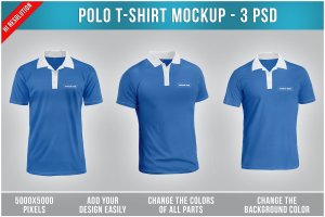 马球T恤服装设计效果图样机 Polo T-Shirt Mockup