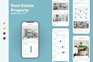 房地产和物业App移动应用设计UI工具包 Real Estate & Property Mobile App UI Kit