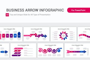 业务箭头信息图表PPT幻灯片模板素材 Business Arrow Infographic PowerPoint Template