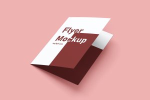 双折页传单设计样机模板 Bifold Flyer Mockup