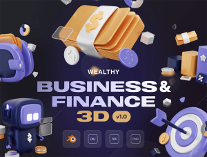 小咖下午茶：商业与金融3D图标集
