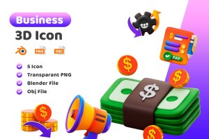 商业金融元素3D图标 Business 3D Icon