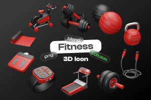 3D健身健身房图标 3D Fitness Gym Icon