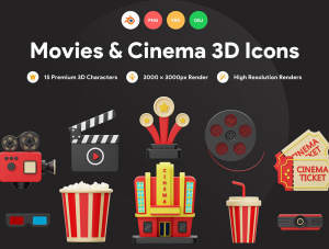 小咖下午茶：电影院和电影3D图标