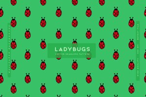 瓢虫无缝图案设计 Ladybugs