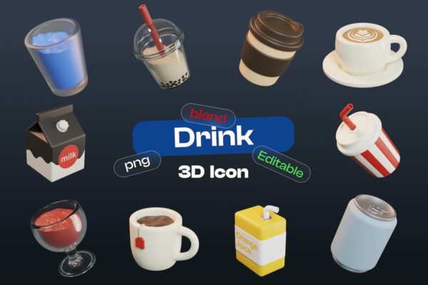 3D饮料Blend图标 3D Drink Blender Icon