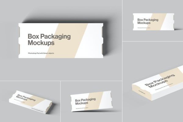 纸盒子包装实物样机模板 Box Packaging Mockups