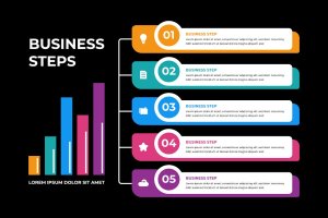丰富多彩的业务图表信息图表模板 Colorful Business Chart Infographic Template