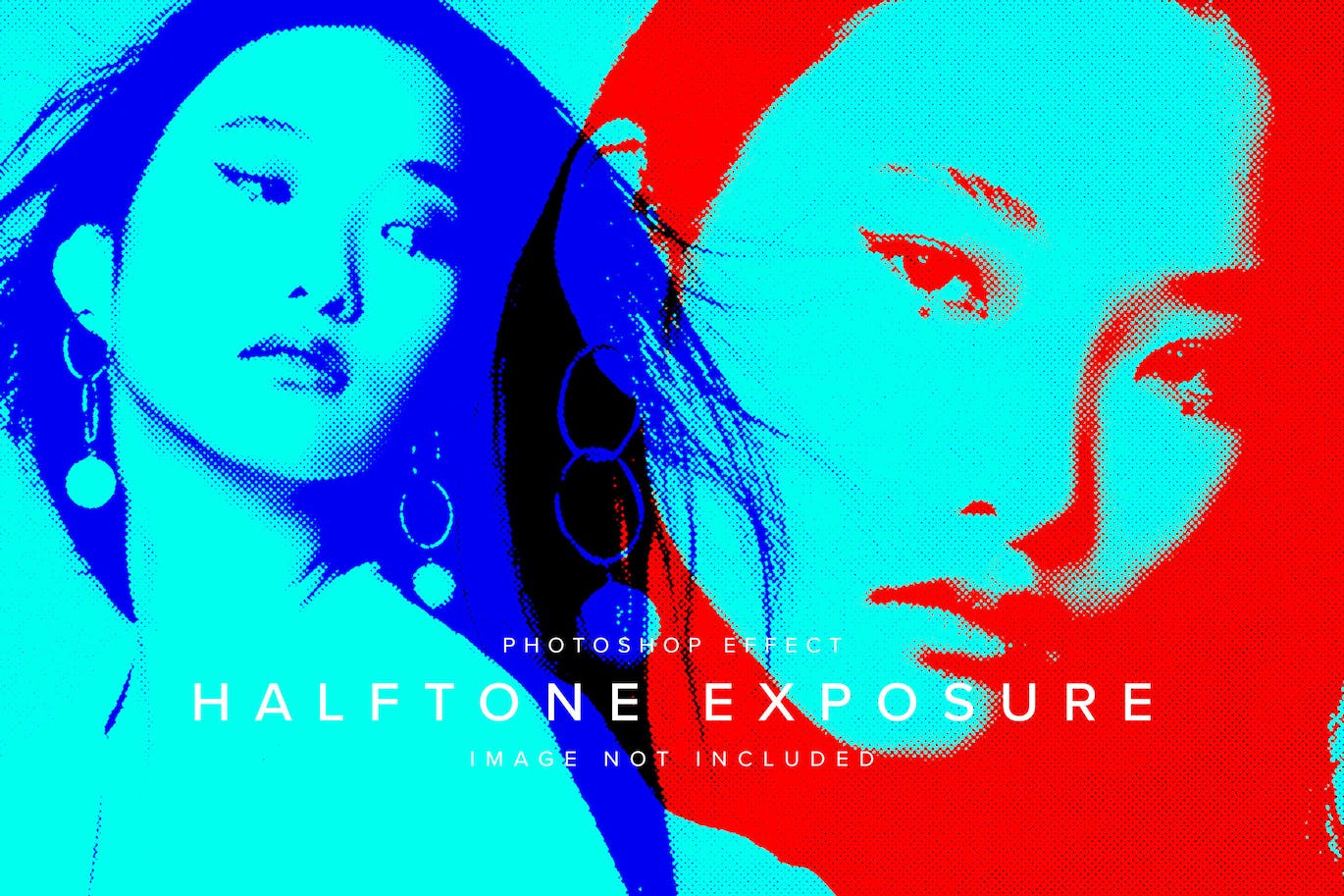 半色调双重曝光PSD照片效果 Halftone Double Exposure PSD Photo Effect 笔刷动作 第1张