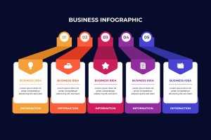 丰富多彩的商业信息图表模板 Colorful Business Infographic Template