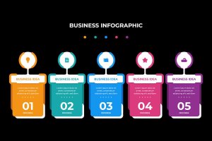 业务进展公司信息图表模板 Business Progress Company Infographic Template