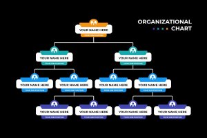 公司组织架构图方案插画 Company Organizational Chart Scheme Illustration