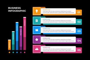 业务图表信息图表布局模板 Business Chart Infographic Layout Template