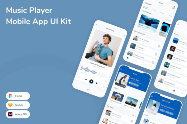 音乐播放器移动应用程序 UI 套件 Music Player Mobile App UI Kit