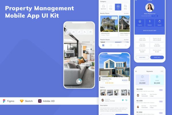 物业管理移动应用程序 UI 套件 Property Management Mobile App UI Kit