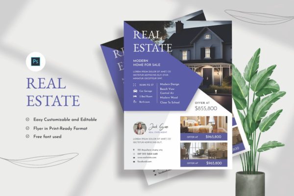 房地产行业传单设计模板 Seller Real Estate Flyer Template
