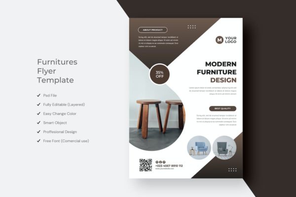 家具精品传单设计 Furniture Flyer Template Design