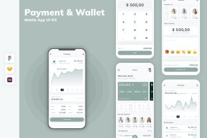 支付和钱包移动应用 UI 套件 Payment & Wallet Mobile App UI Kit