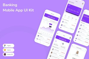 银行移动应用程序 UI 套件 Banking Mobile App UI Kit