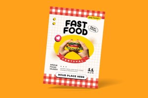 美食节/美食街传单 Fast Food Festival Flyer