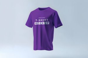 逼真 T 恤印花设计展示 PSD 样机 T-Shirt PSD Mockup