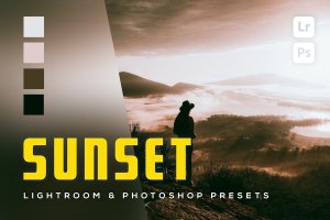 6 个日落照片后期效果处理 Lightroom 和 Photoshop 预设 6 Sunset Lightroom and Photoshop Presets