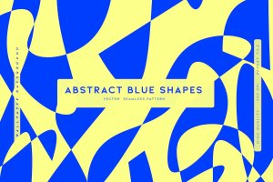 抽象蓝色形状矢量图案背景 Abstract Blue Shapes