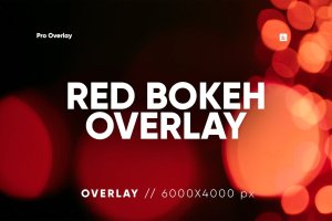 30个红色散景叠加层高清背景素材 30 Red Bokeh Overlay HQ