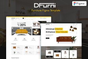家具和室内设计主题网站设计 Figma 模板 DFurni – Furniture and Interior Figma Template