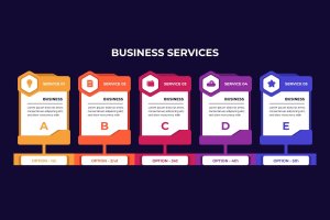 企业业务步骤信息图模板 Business steps infographic for corporate
