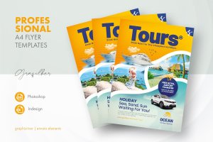 旅游传单模板 Travel Tours Flyer Templates