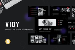 产品发布/新品发布 Google 幻灯片模板 Vidy – Production House Google Slides